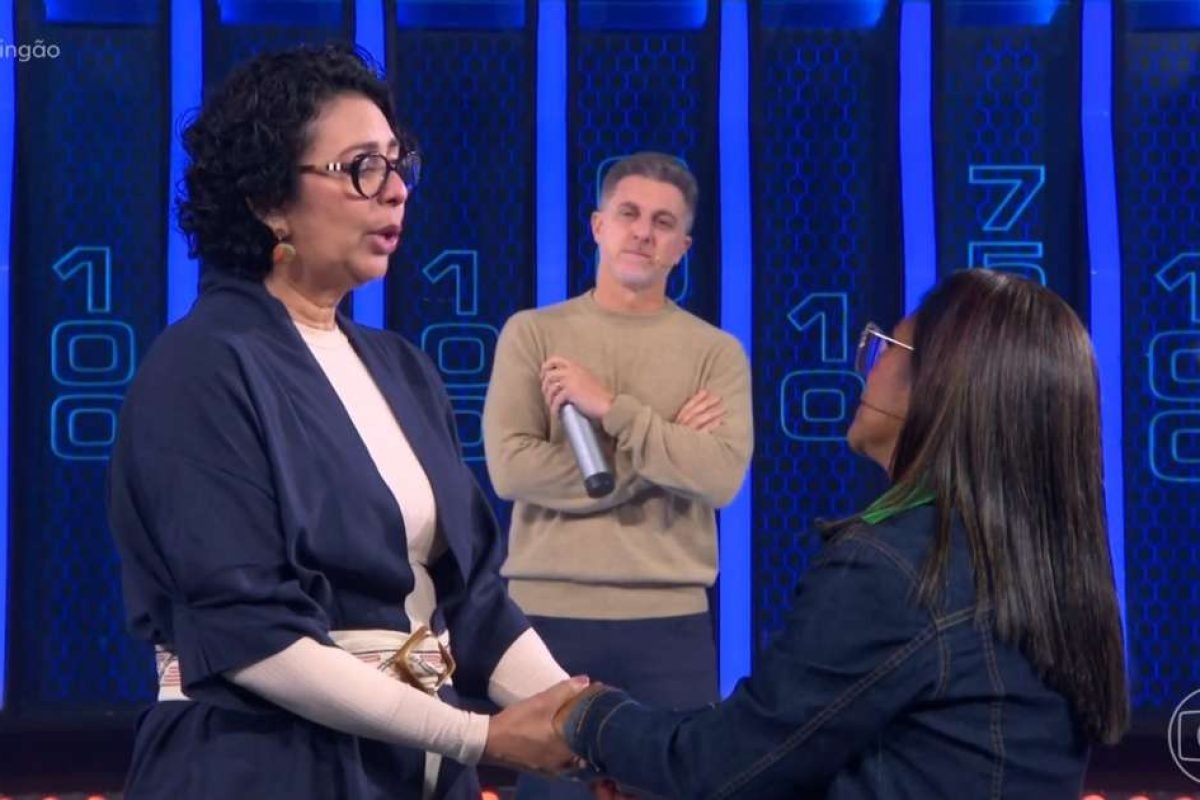 Val, Luciano Huck e Bernardete no The Wall, do Domingão (Reprodução/TV Globo) Foto: Contigo