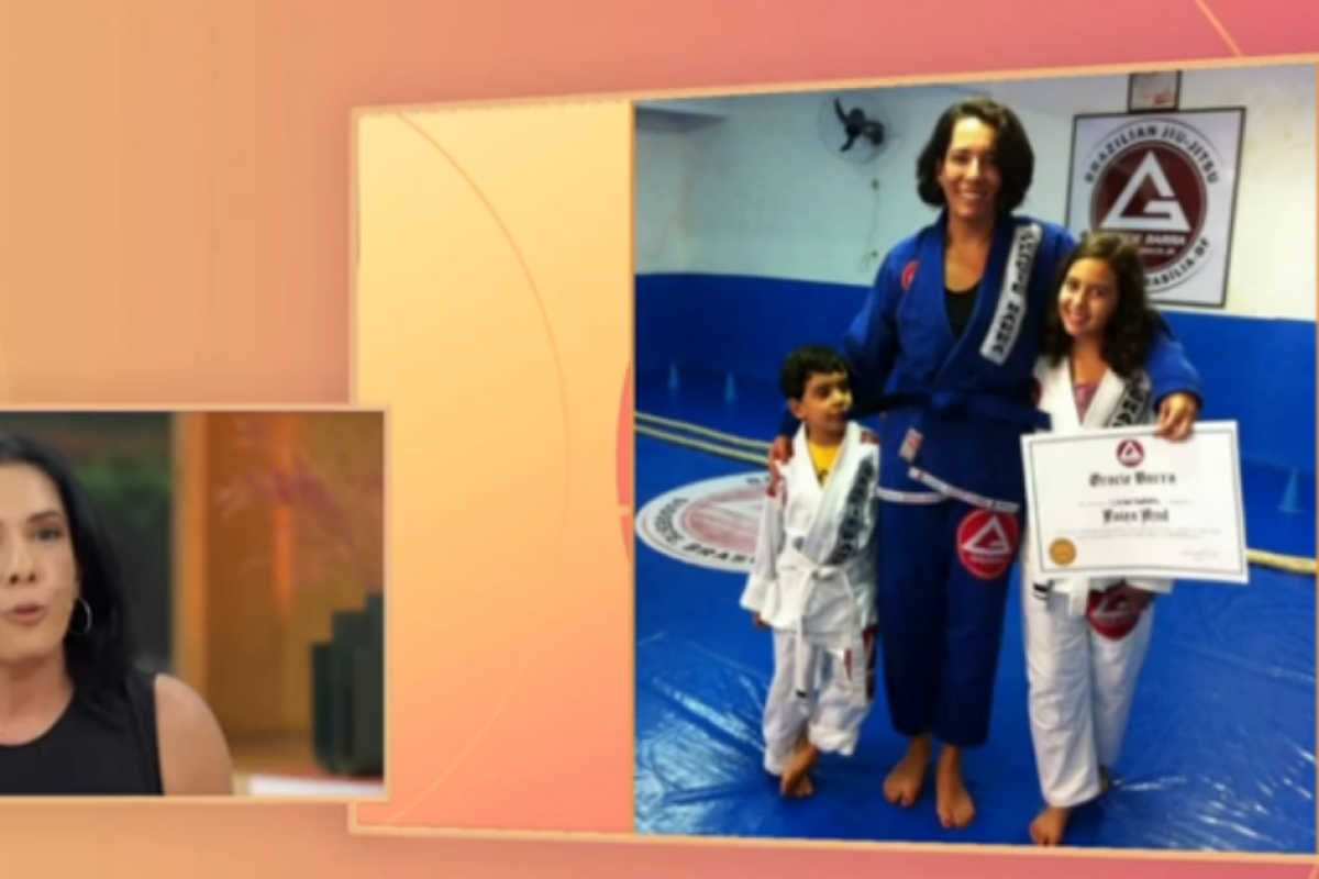 Cláudia Bomtempo, jornalista, começou no jiu-jitsu por causa dos filhos Foto: Reprodução/ TV ...
