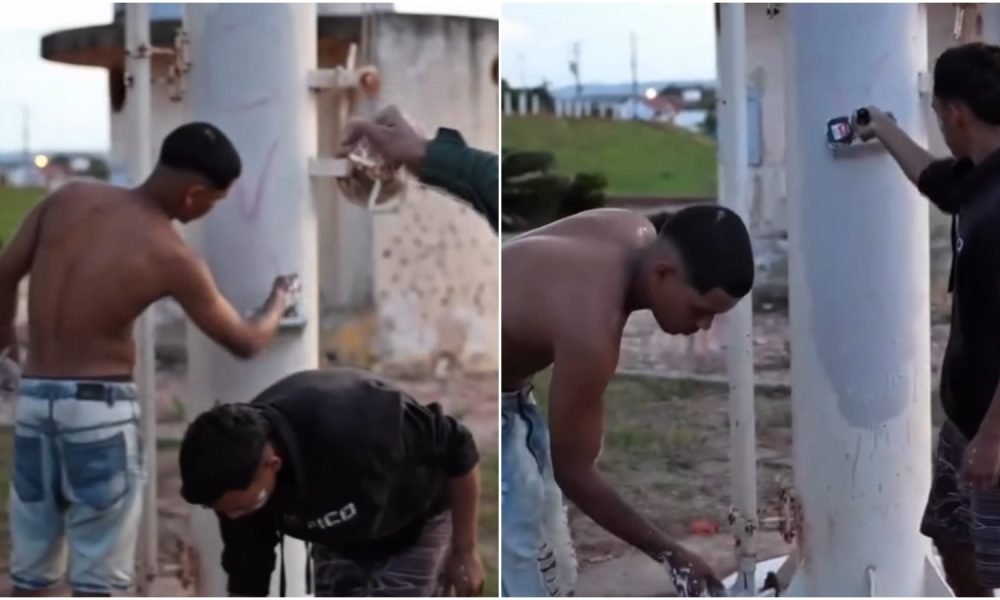 Capitão da PM no Ceará faz chefes de facção apagarem pichações com símbolos criminosos