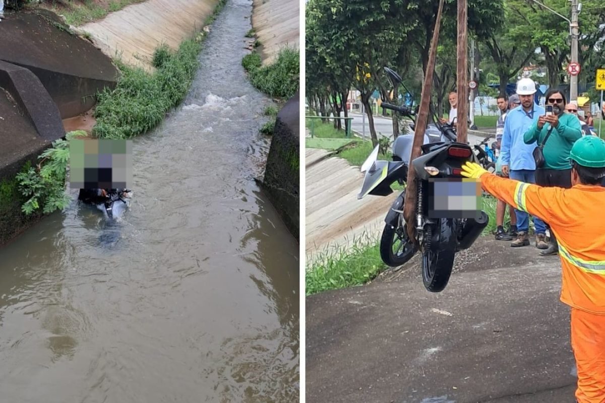 Motociclista cai em rio após colisão entre motos na Avenida Brasil em Caçapava