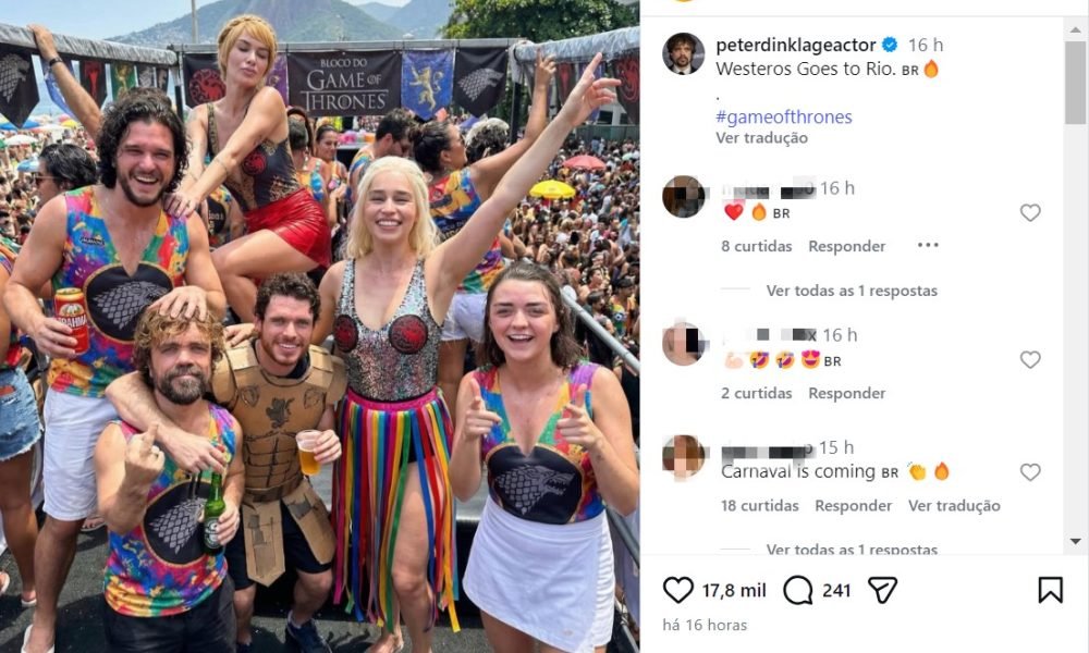 Ator de Game of Thrones usa inteligência artificial para 'curtir' o Rio de Janeiro com personagens da série