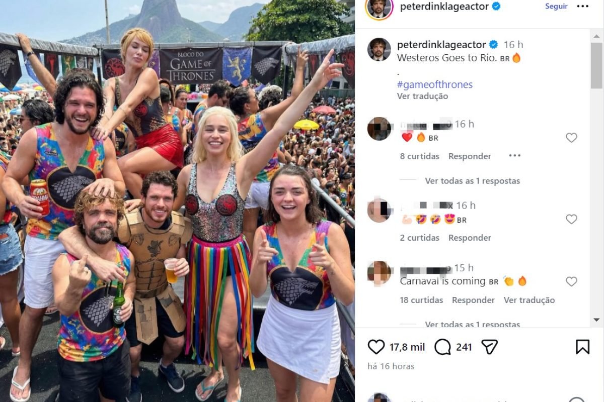 Ator de Game of Thrones usa inteligência artificial para 'curtir' o Rio de Janeiro com personagens da série