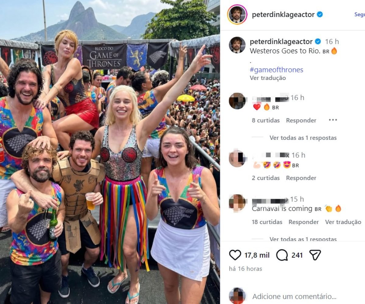 Ator de Game of Thrones usa inteligência artificial para 'curtir' o Rio de Janeiro com personagens da série
