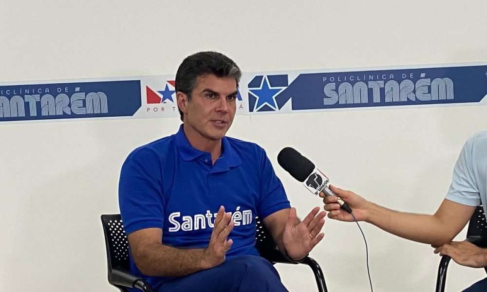 Governador Helder Barbalho durante entrevista à TV Tapajós Kamila Andrade/g1