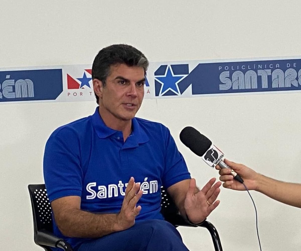 Governador Helder Barbalho durante entrevista à TV Tapajós Kamila Andrade/g1