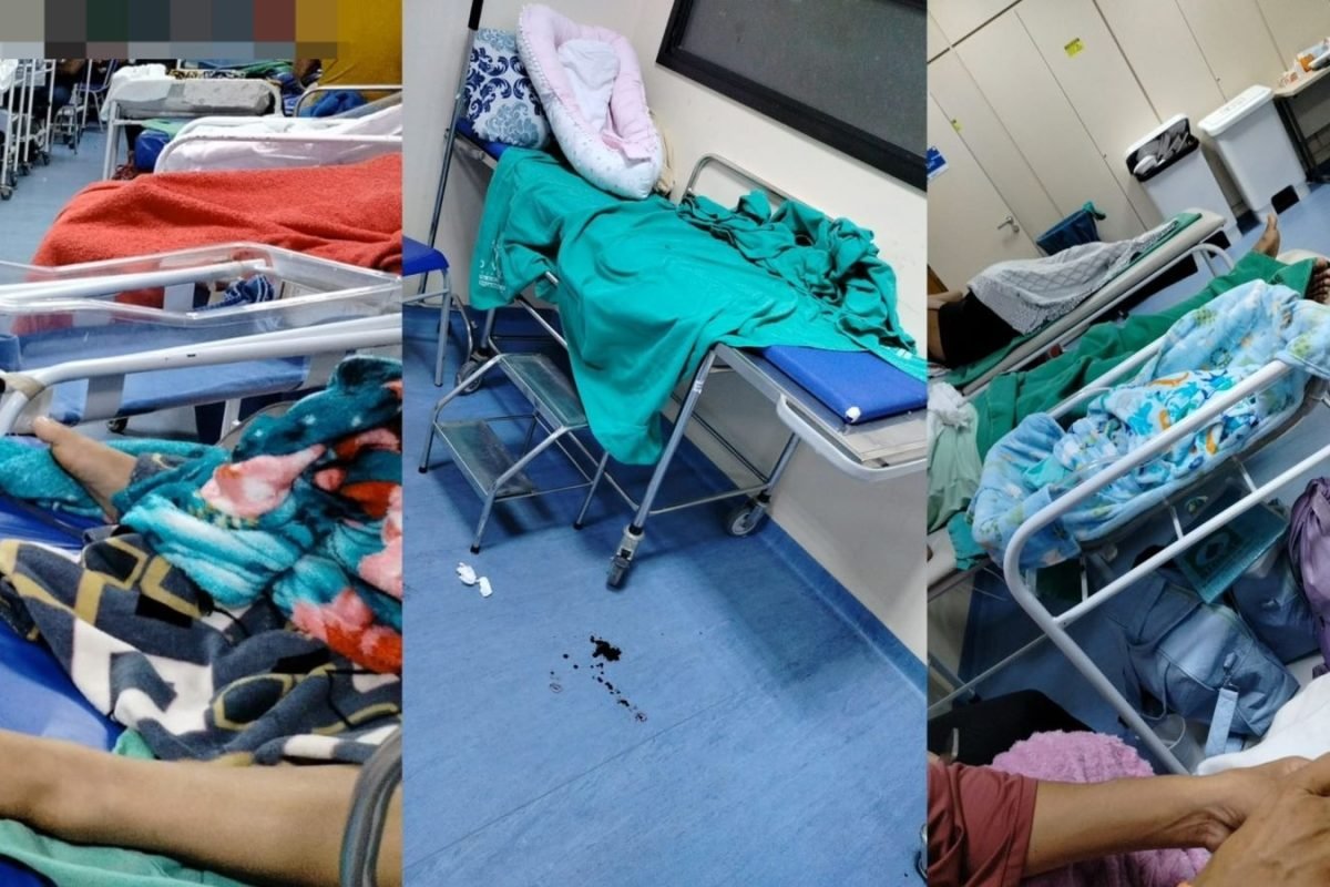 horas, e até dias, em macas improvisadas, sem previsão de transferência para lei