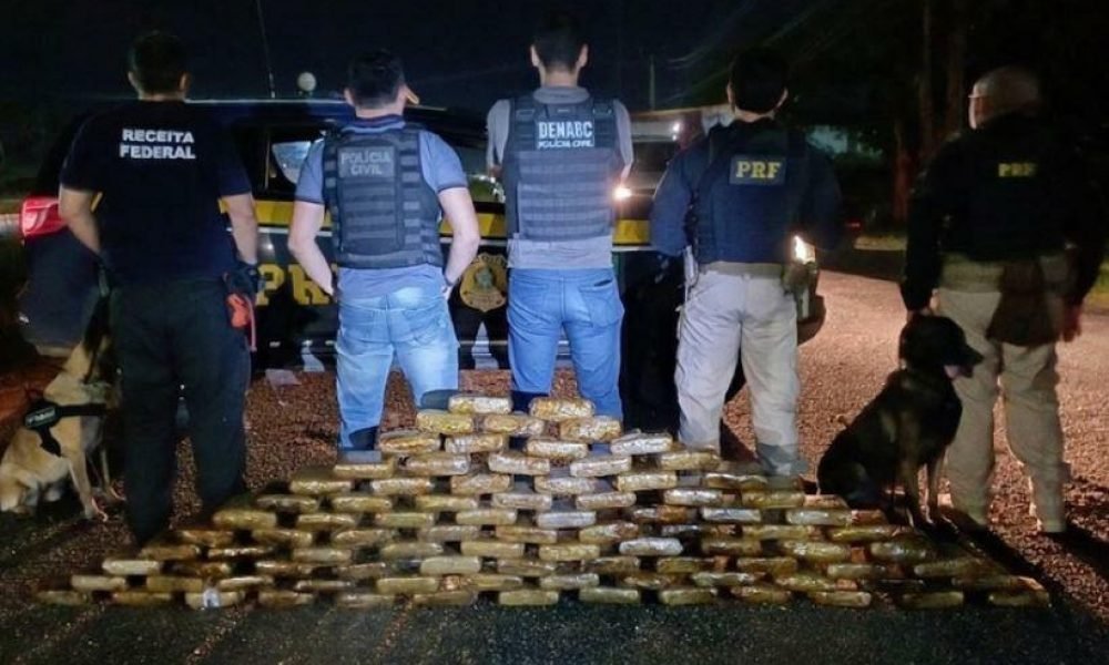 volta das 21h, os agentes abordaram um caminhão Volvo que saiu de Belém com dest