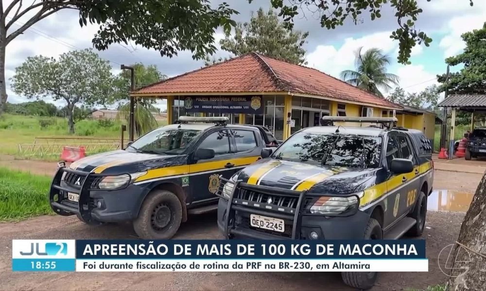 PRF apreende mais de 100kg de maconha em caminhonete na BR-230, em Altamira
