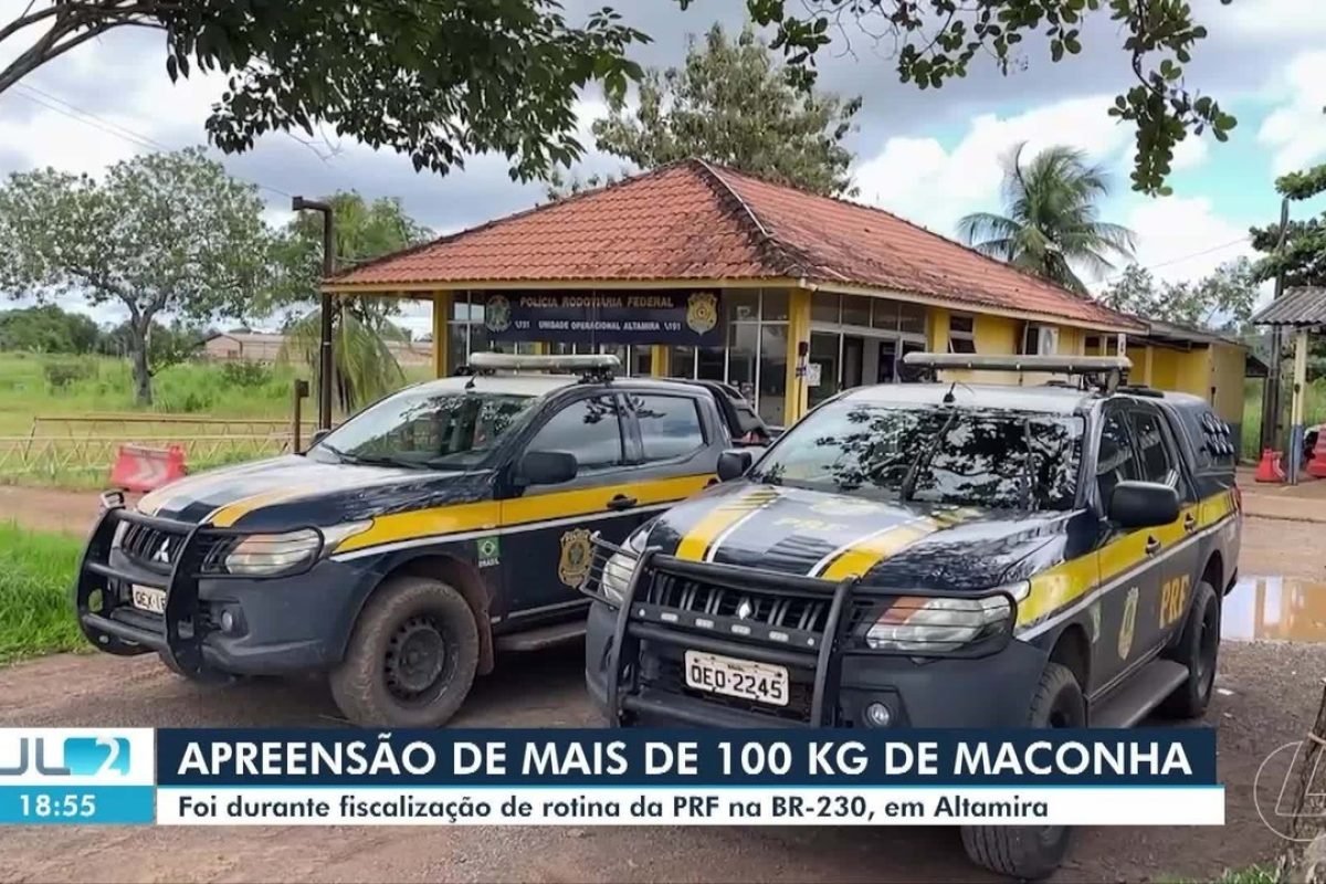 PRF apreende mais de 100kg de maconha em caminhonete na BR-230, em Altamira