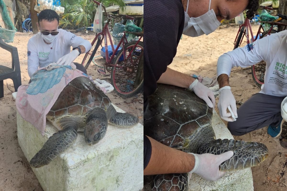 moradores da comunidade. A equipe, que atua no Projeto de Caracterização e Monit