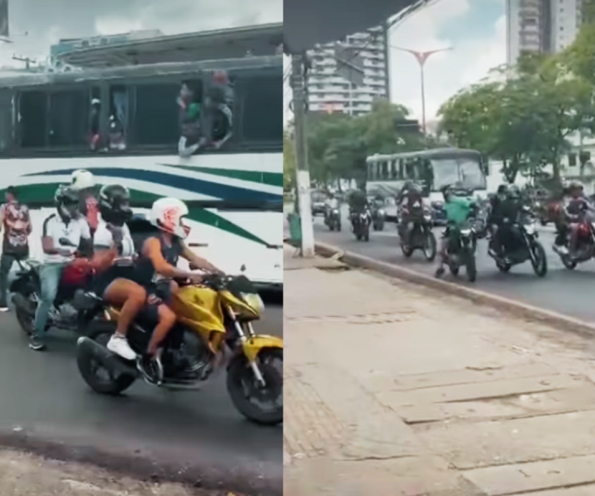 volta das 14h30, um ônibus que transportava integrantes de uma organizada do Clu