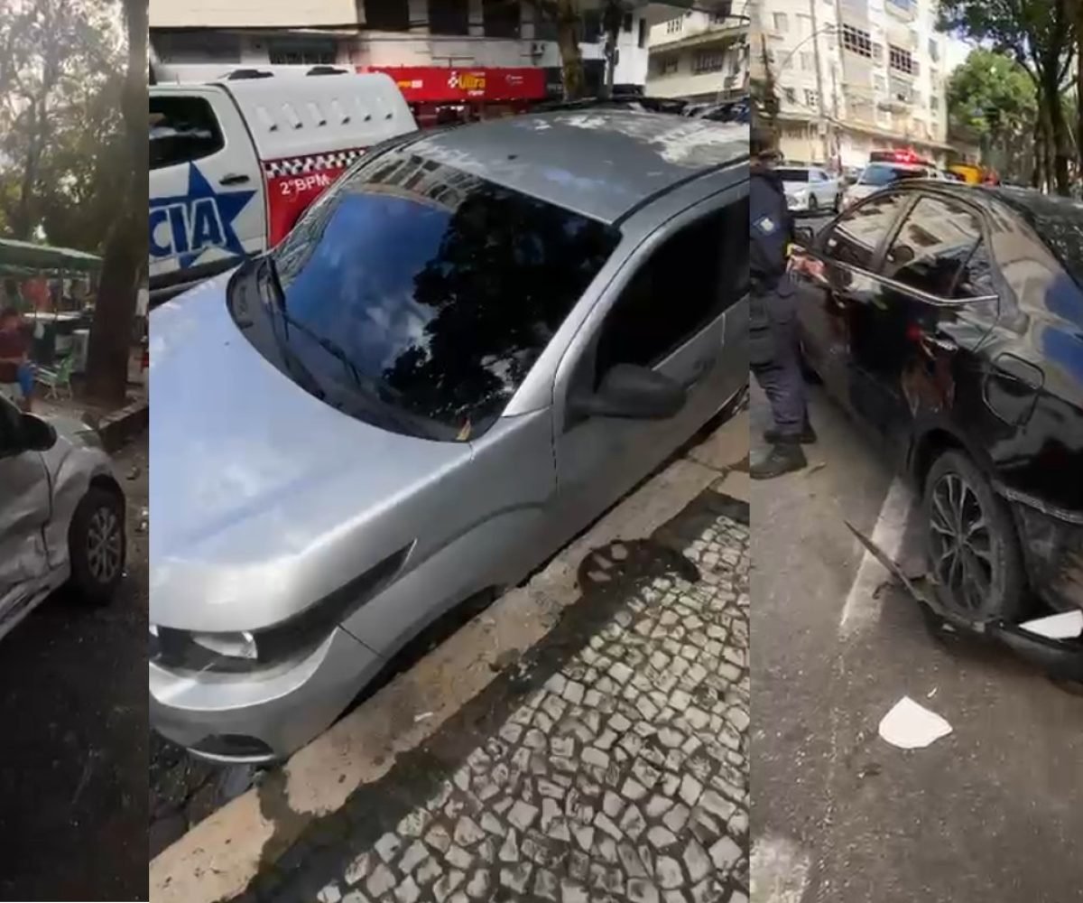 volta das 6h, passou com velocidade atingindo os veículos parados. Ninguém ficou