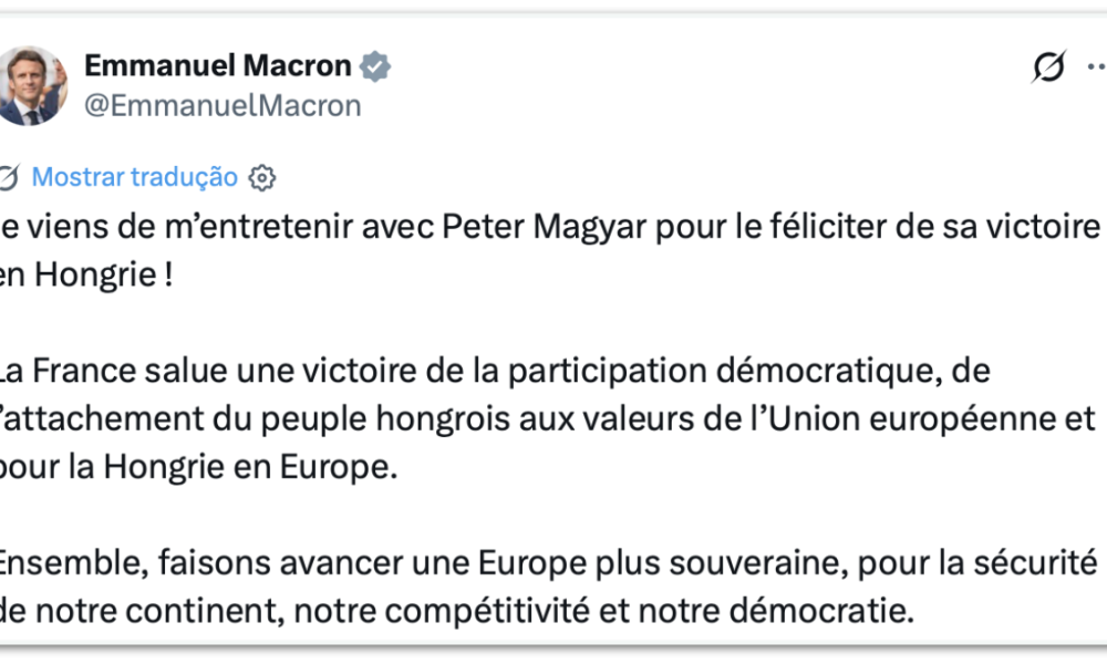 eleições históricas” . Ele acrescentou que espera trabalhar com Magyar “por um f