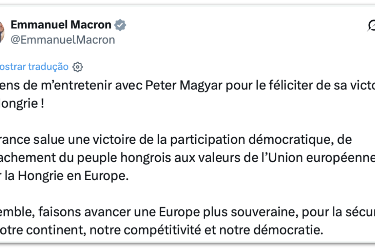 eleições históricas” . Ele acrescentou que espera trabalhar com Magyar “por um f