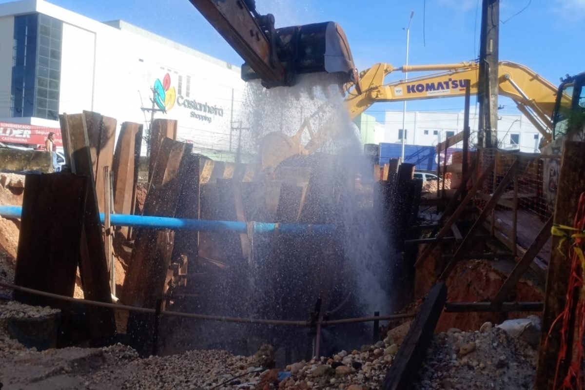 ções, durante obras na área de uma tubulação adutora na BR-316, na Grande Belém