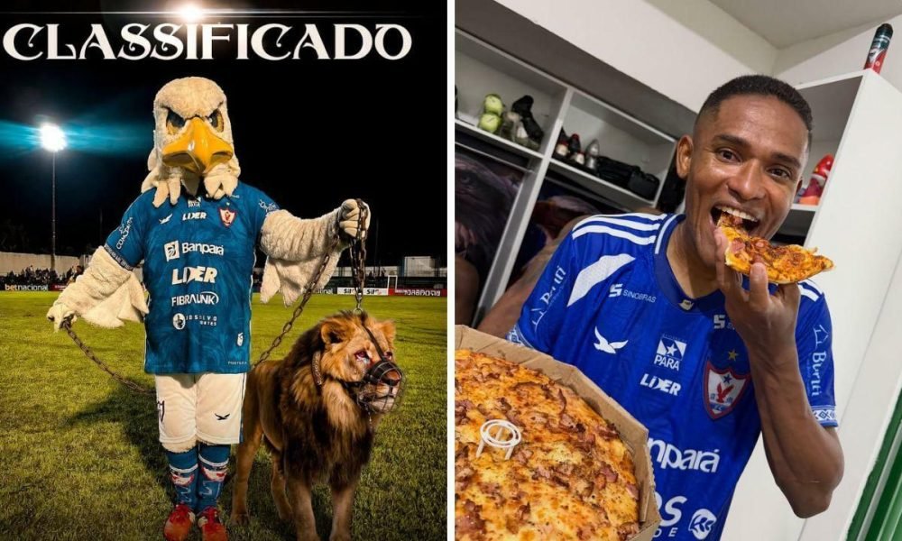 meio das redes sociais, o Azulão provocou o Leão Azul. "A pizza da classificação