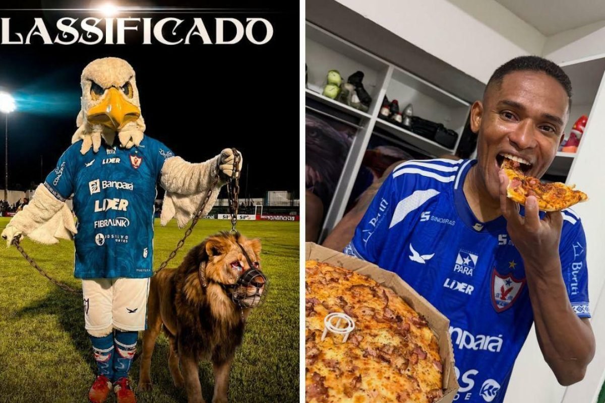 meio das redes sociais, o Azulão provocou o Leão Azul. "A pizza da classificação