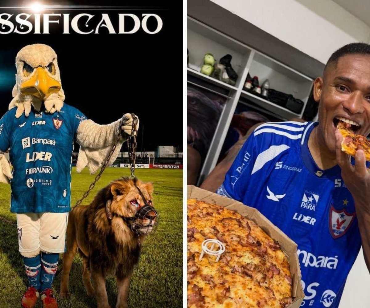meio das redes sociais, o Azulão provocou o Leão Azul. "A pizza da classificação