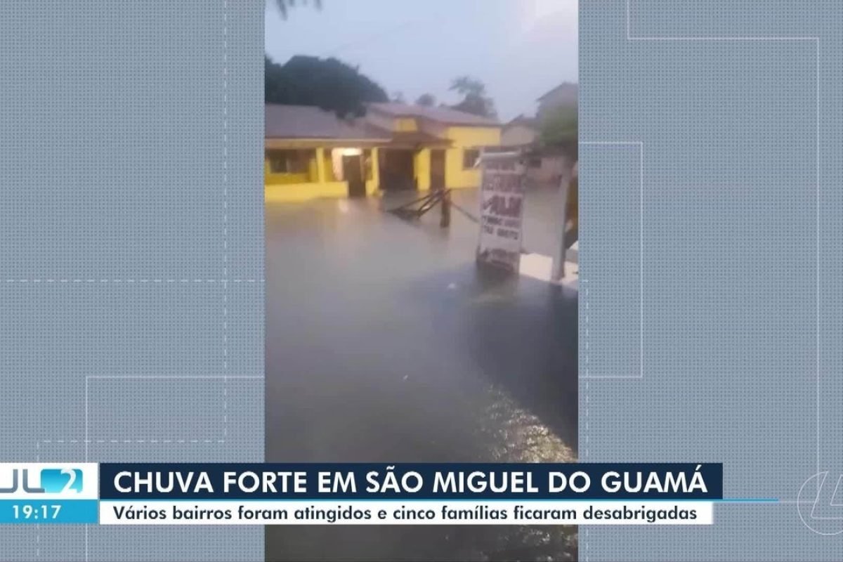 Chuva forte em São Miguel do Guamá atinge vários bairro e famílias ficam desabrigadas