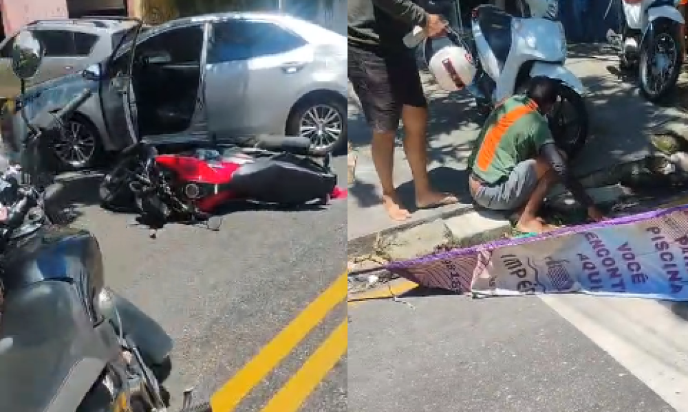 moradores no bairro do Jurunas, em Belém, após ser apontado como suspeito de env