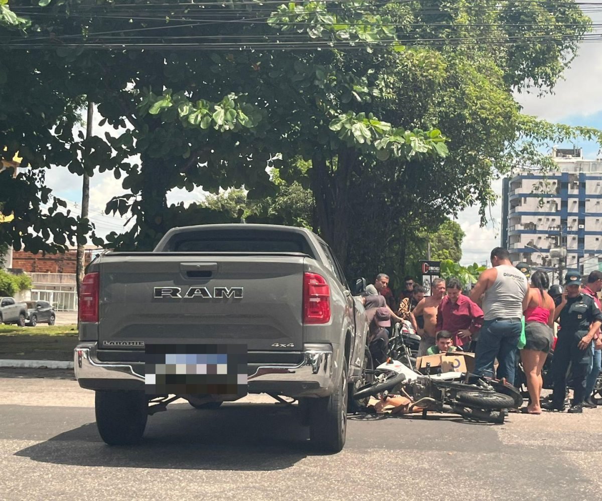 Acidente em Belém: caminhonete e moto colidem na Pedreira e mobilizam equipes