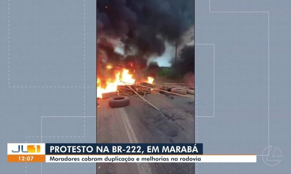 Moradores de Marabá bloqueiam trecho da rodovia BR-222 durante protestos