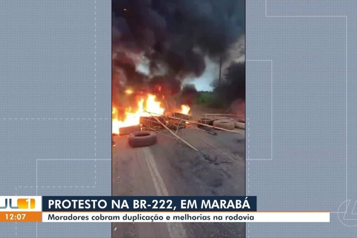 Moradores de Marabá bloqueiam trecho da rodovia BR-222 durante protestos