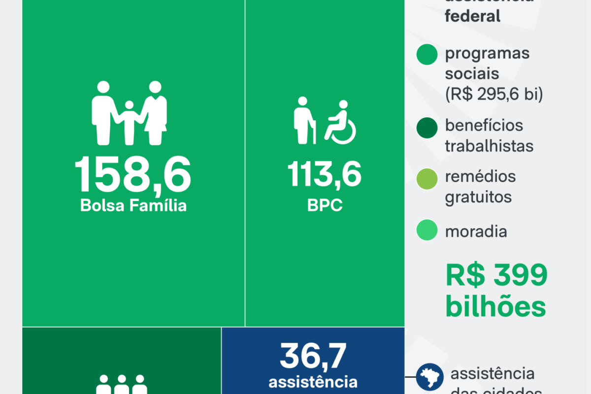 Infográfico sobre o avanço do welfare Stateno Brasil