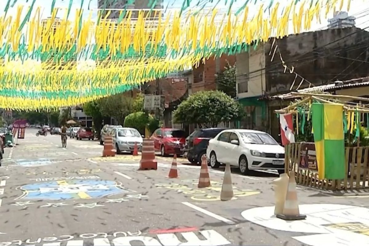 Pará no WhatsApp Ruas ganham pinturas em Belém com torcida para Neymar Edenilton Marques/TV Liberal