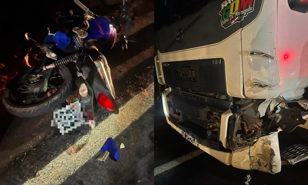 Batida entre moto e caminhão na Br-010, em Irituia, mata motociclista