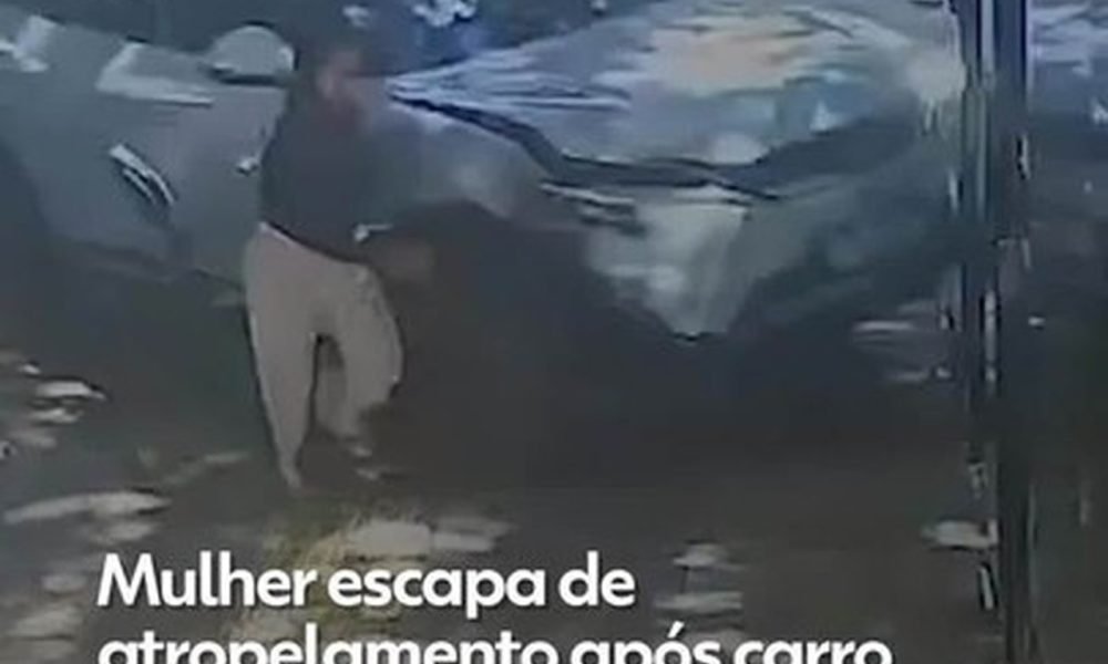 Mulher escapa de atropelamento após carro invadir prédio em Belém