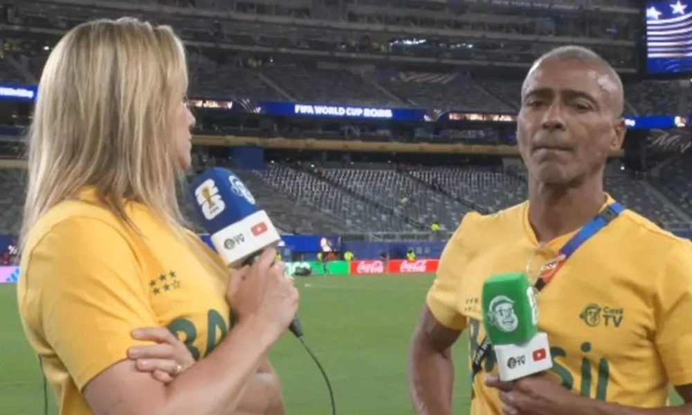 Romário rebate Fernanda Gentil ao vivo na Cazé TV após estreia da Seleção