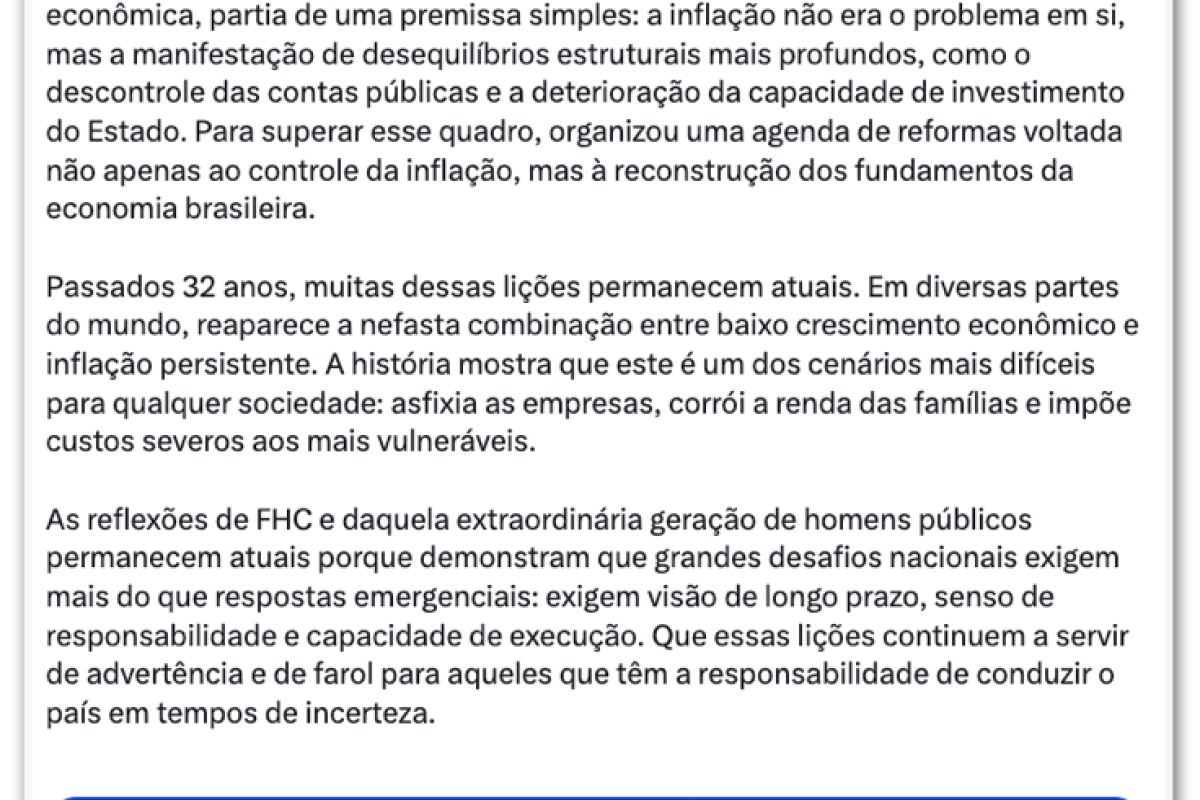 outras economias. O ex-ministro sustenta que o país voltou a conviver com questõ
