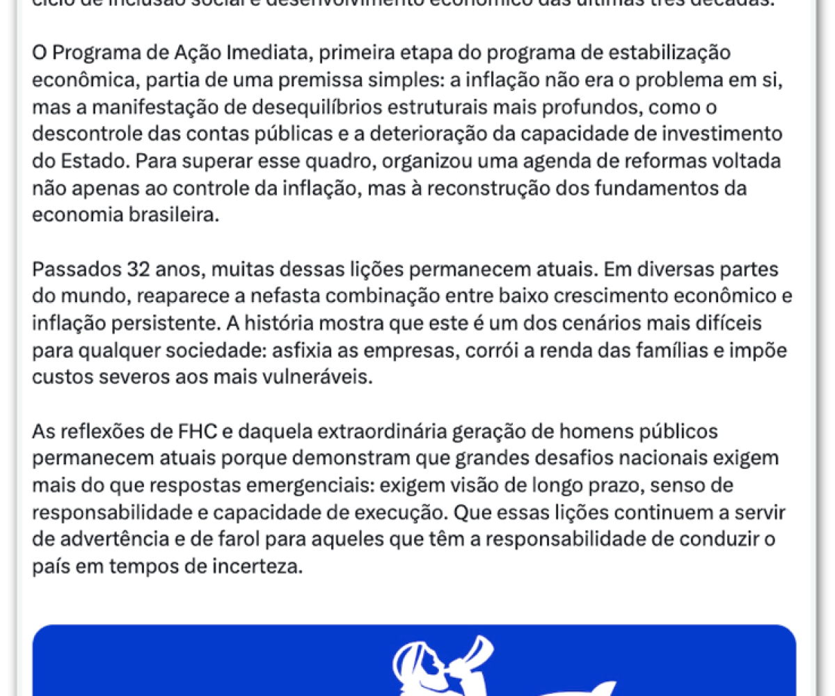 outras economias. O ex-ministro sustenta que o país voltou a conviver com questõ