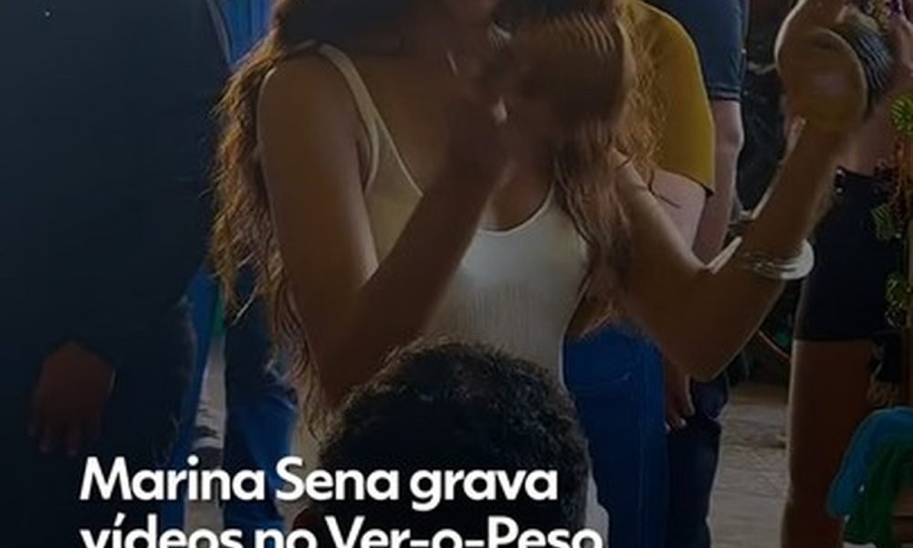 Marina Sena grava vídeos no Ver-o-Peso