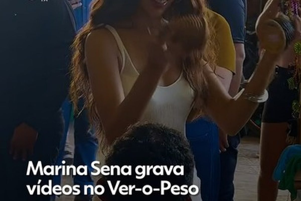 Marina Sena grava vídeos no Ver-o-Peso