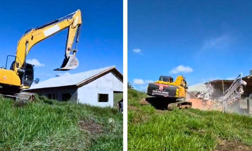 Prefeitura de Mogi das Cruzes realiza demolição de construções em loteamento irregular