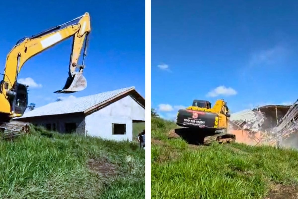 Prefeitura de Mogi das Cruzes realiza demolição de construções em loteamento irregular