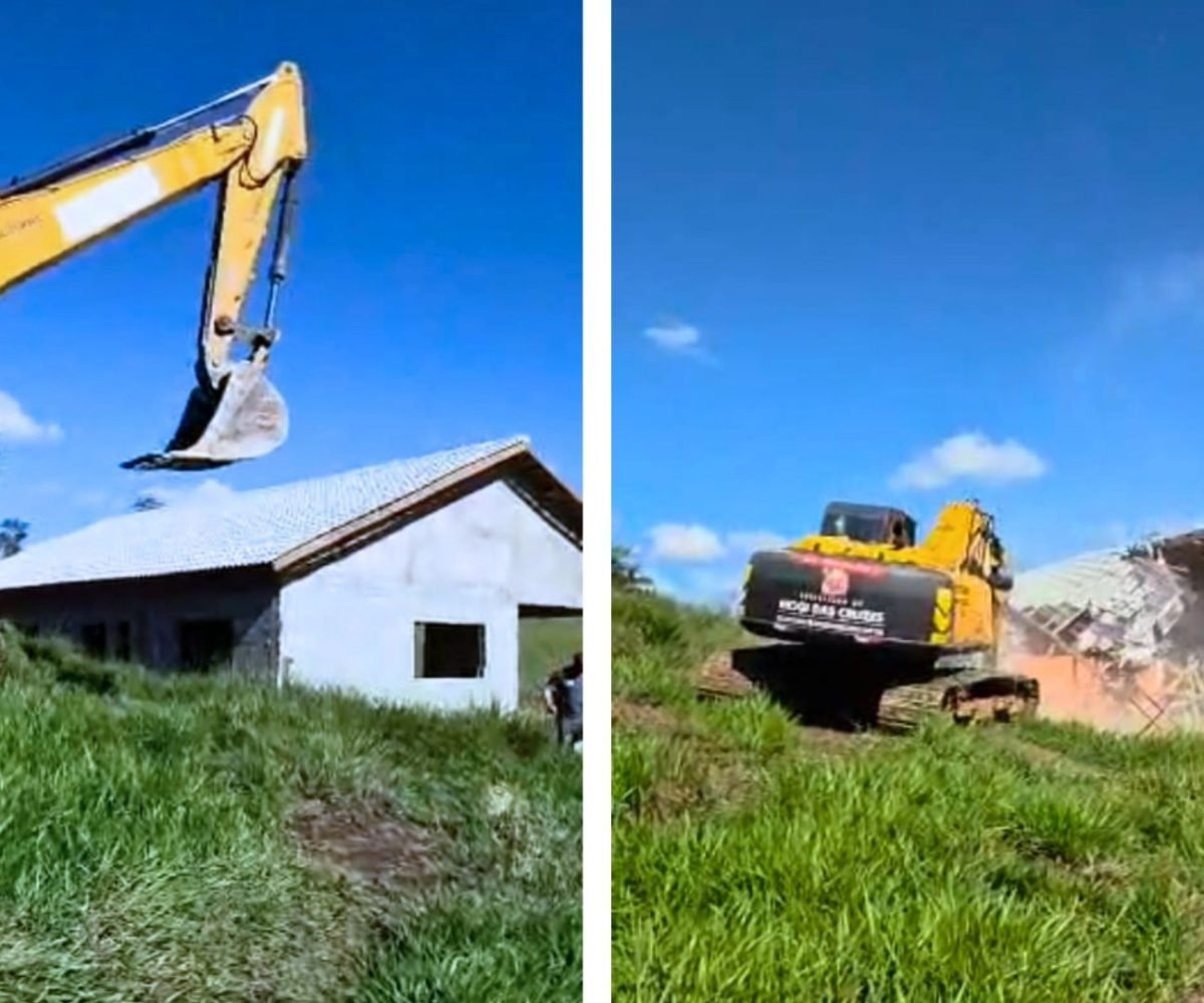 Prefeitura de Mogi das Cruzes realiza demolição de construções em loteamento irregular