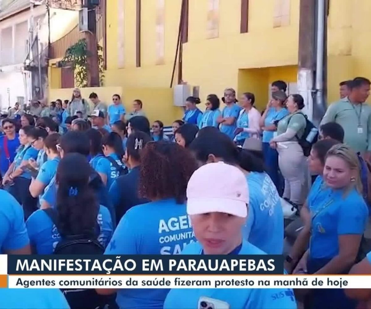 Agentes comunitários de saúde realizam protesto em Parauapebas, sudeste do Pará